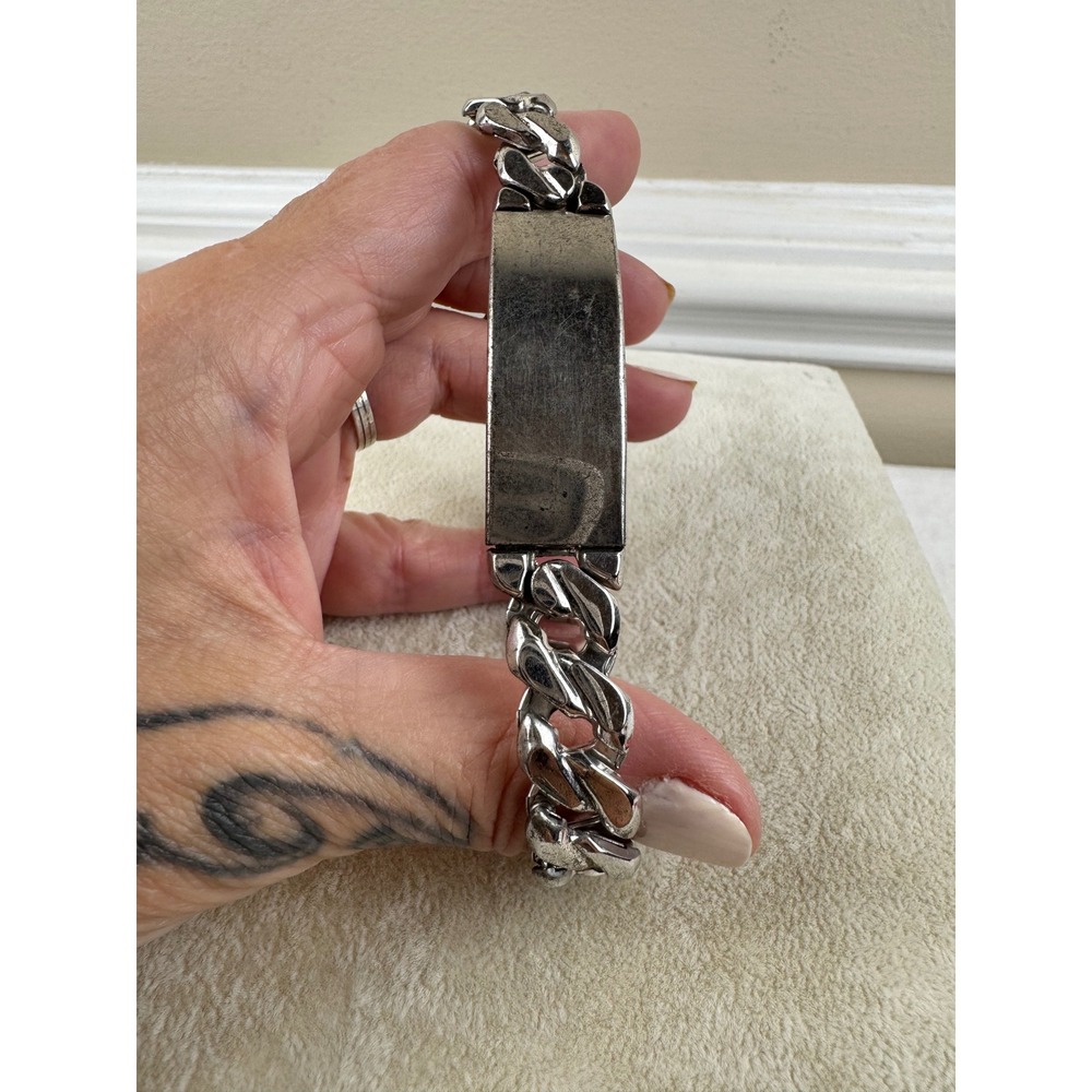 Vintage Speidel ID Bracelet Secret Locket Expansion Band Silver Tone Sweetheart - Picture 3 of 7